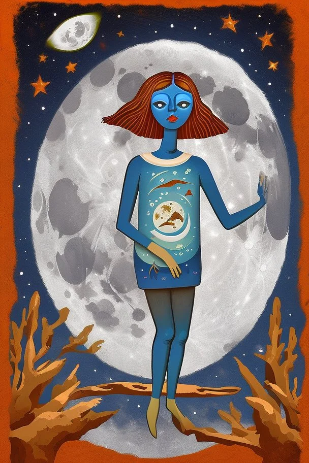 Moon folk art