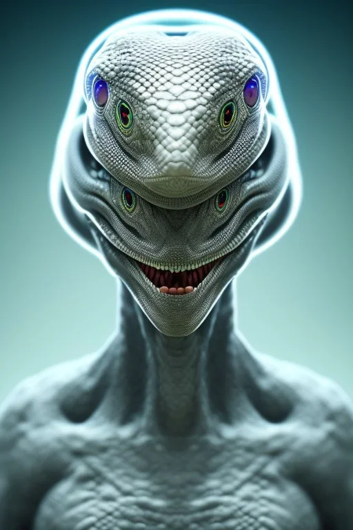 snake alien, head,8 eyes, evil, 8k, with hairs, finely detailed, photo realistic