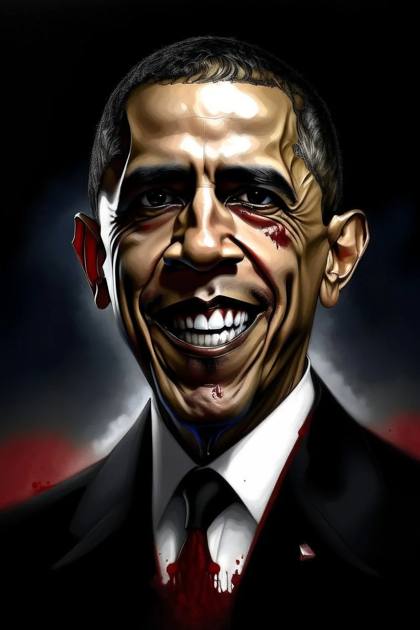 President Barack Obama painted as vampire