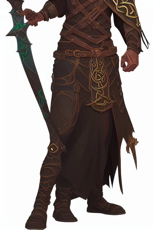 celtic spear warrior with cloak