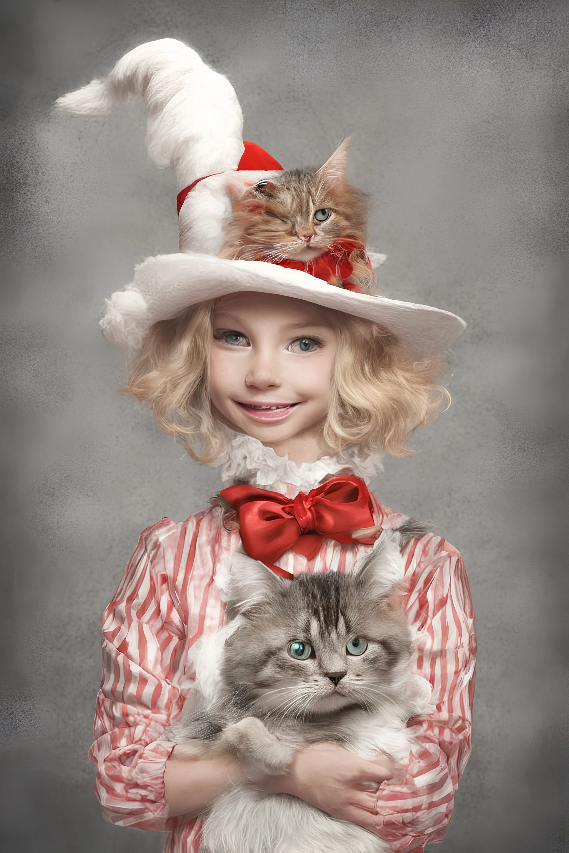 Lindy Lou and the Cat in the hat - Digital art by Art Digital