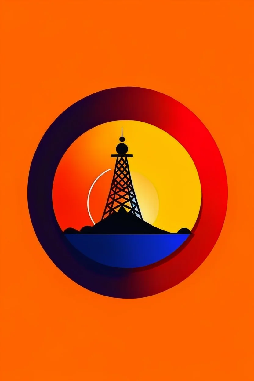 logo for a telecom company with the backround of a sunset