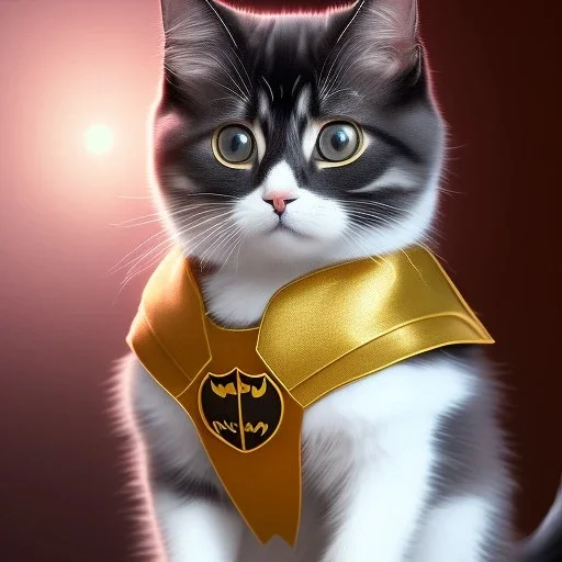 pltn style, cute young cat dressed in a batman costume, kawaii, reaching forward, 16k resolution concept art portrait by Greg Rutkowski, Artgerm, WLOP, Alphonse Mucha dynamic lighting hyperdetailed intricately detailed art trending on Artstation triadic colors Unreal Engine 5, black and white still, digital Art, perfect composition, beautiful detailed intricate insanely detailed octane render trending on artstation, 16 k artistic photography, photorealistic concept art, soft natural volumetric c