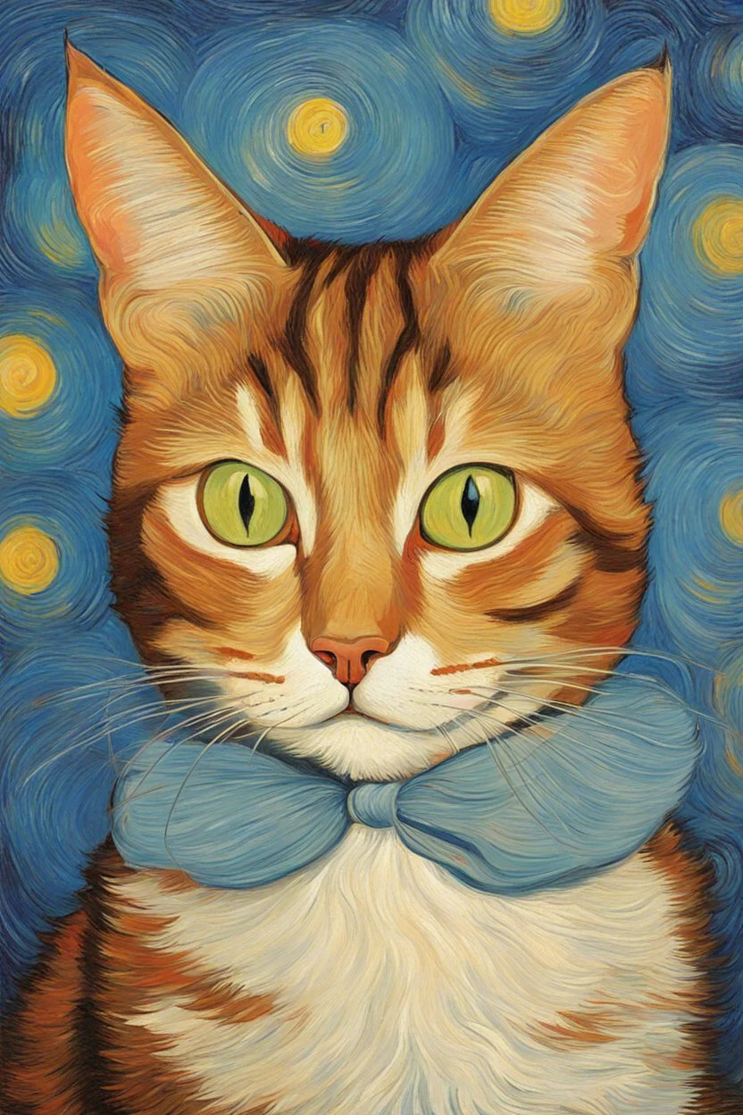 Portrait of a cat by Van Gogh