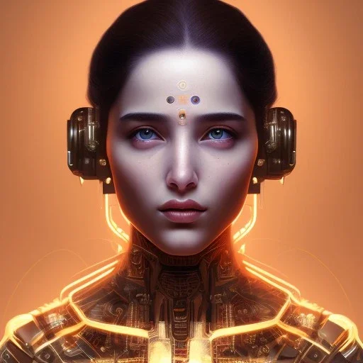 Tamanna bhatia , face and shoulders , golden hour , circuitry, 16k , beautiful eyes , women from the future