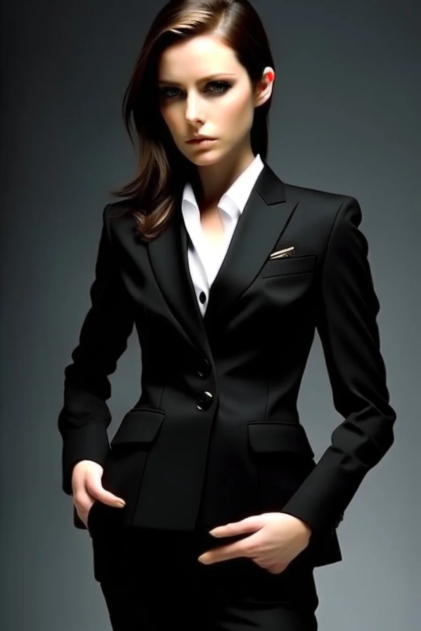 hot woman in black suit i said hot make her hotter