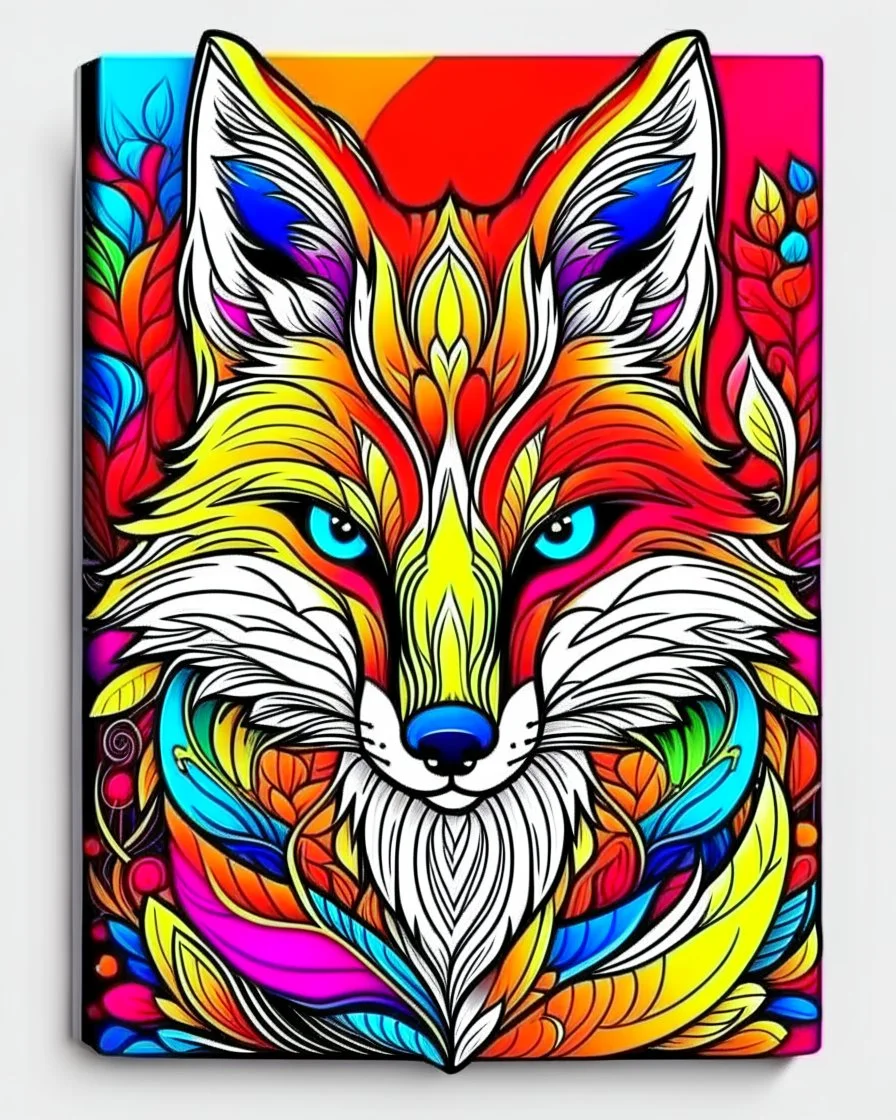 colourful fox ANIMAL Book cover for Adults