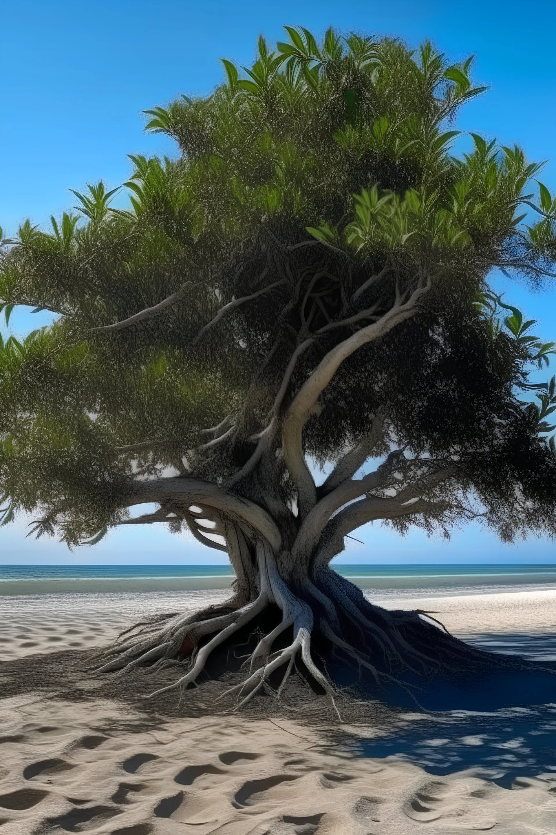 tree fully grown on the beach