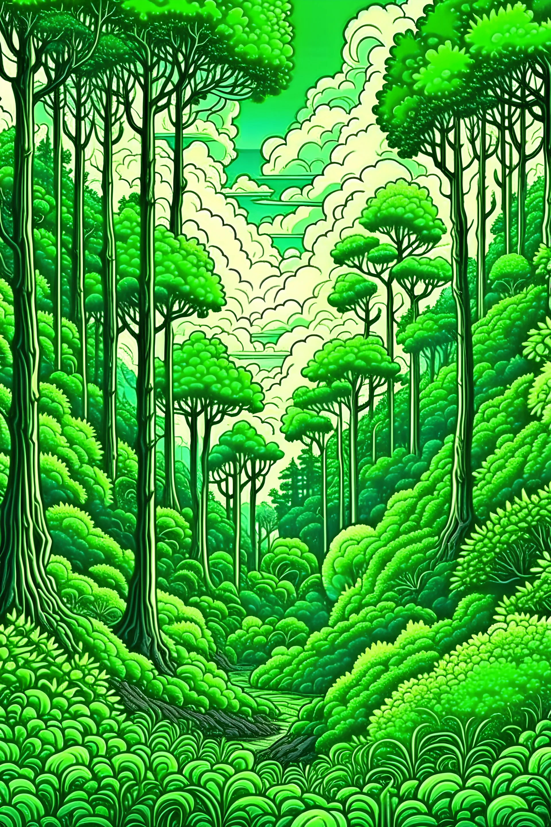 Forest Scenery Drawing Easy | Forest Scenery Drawing Step By Step |  Wildlife Drawing Easy - YouTube
