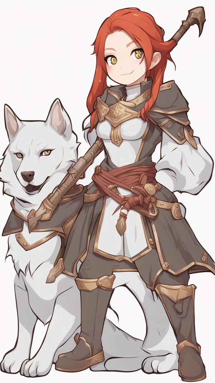 Teenaged Female Red haired kitsune paladin/bard