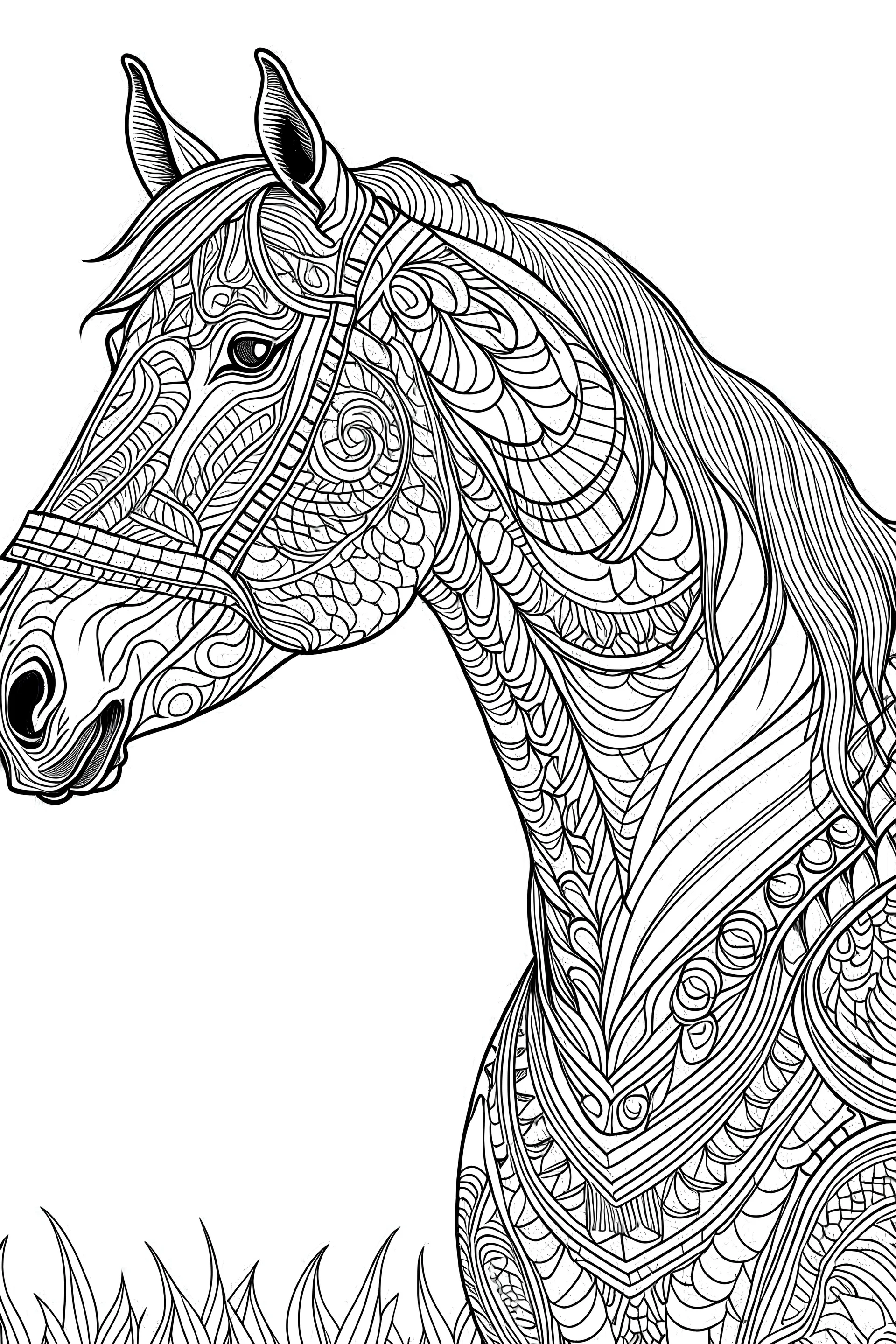 Coloring book of a horse