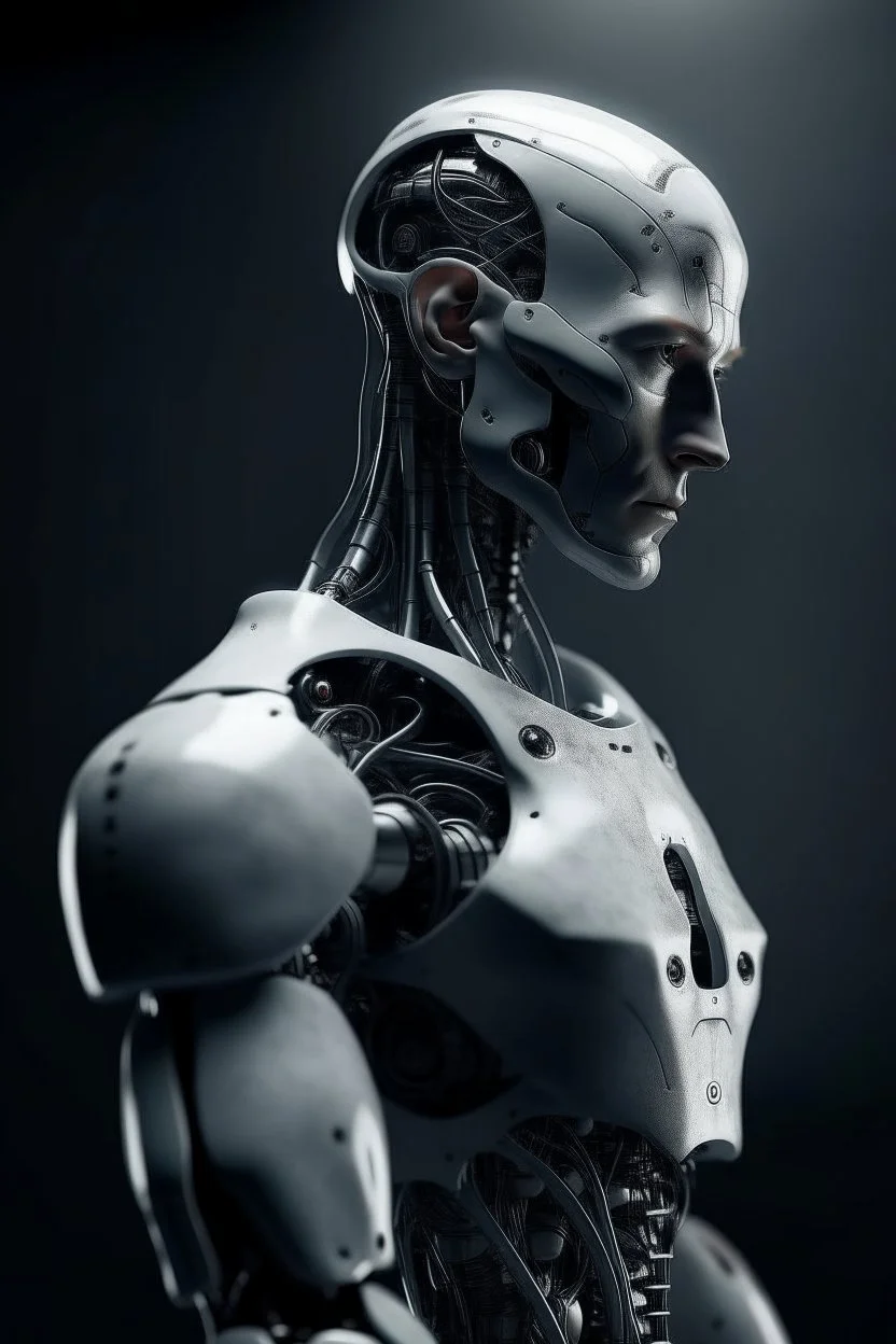 a man cyborg that is far away