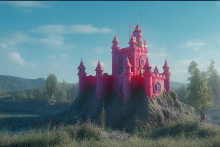 Colorful Gummyworm castle in summer