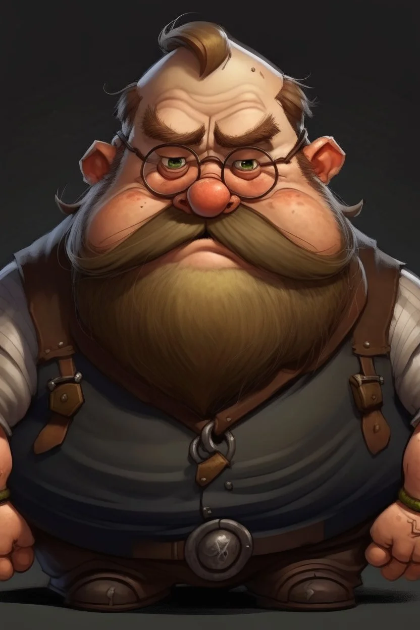 ugly fat dwarf with glasses