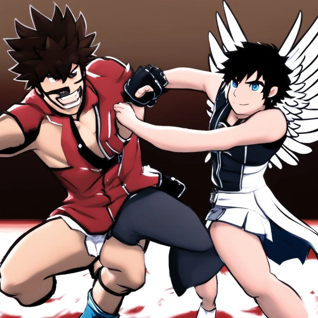 [wii No More Heroes style] Jacob wrestling with angel