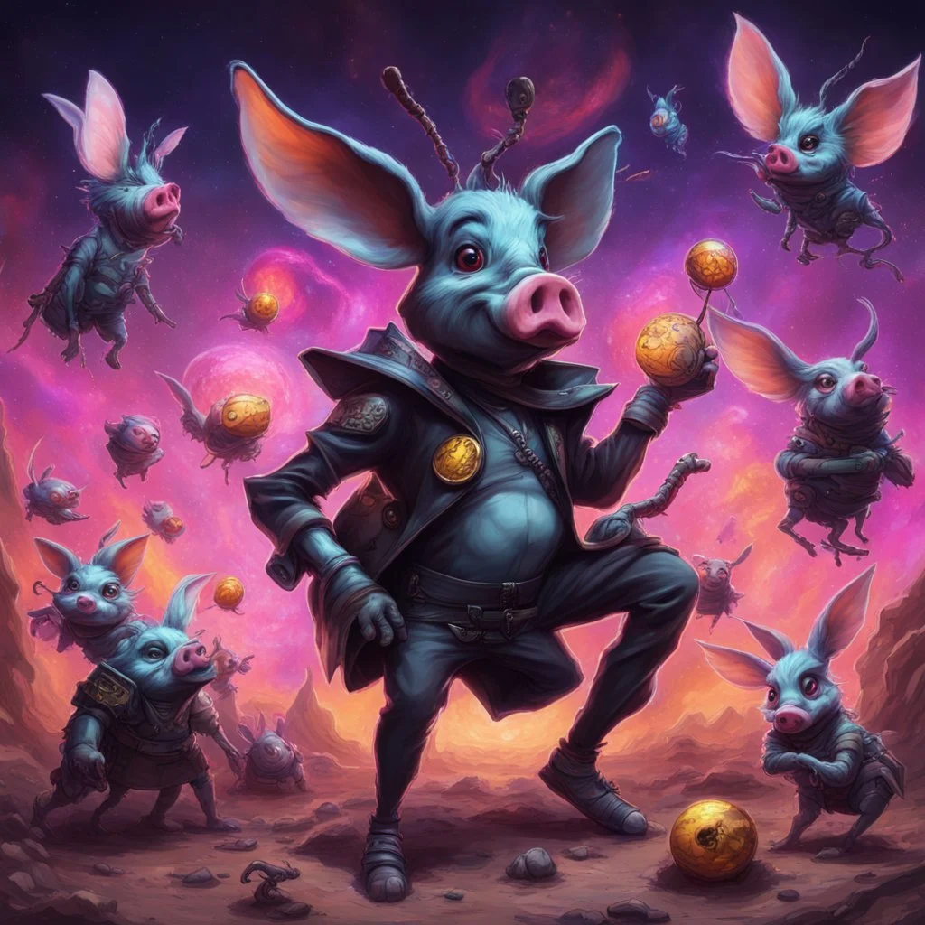 dark wasps evil swarm of the swine pigpen pigsty in an epic capitalistic , make them swag angelic poggers bugs bunny photorealisitic borderlands colourful cosmos lil nas x, baksinski, lovercraftian