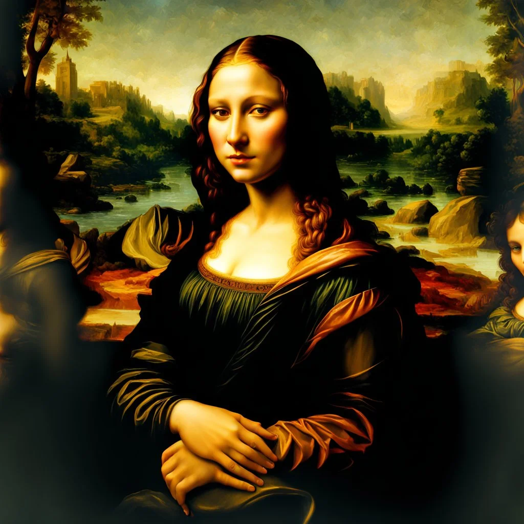 Versión humana de La Monalisa de Leonardo Da Vinci, calidad ultra, hiperdetallada, arte digital, 8k