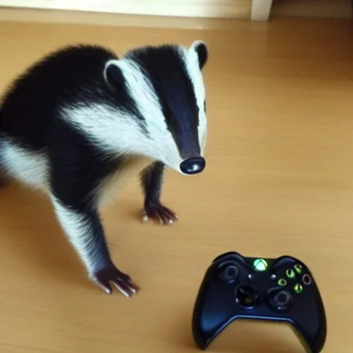 Badger playing xbox