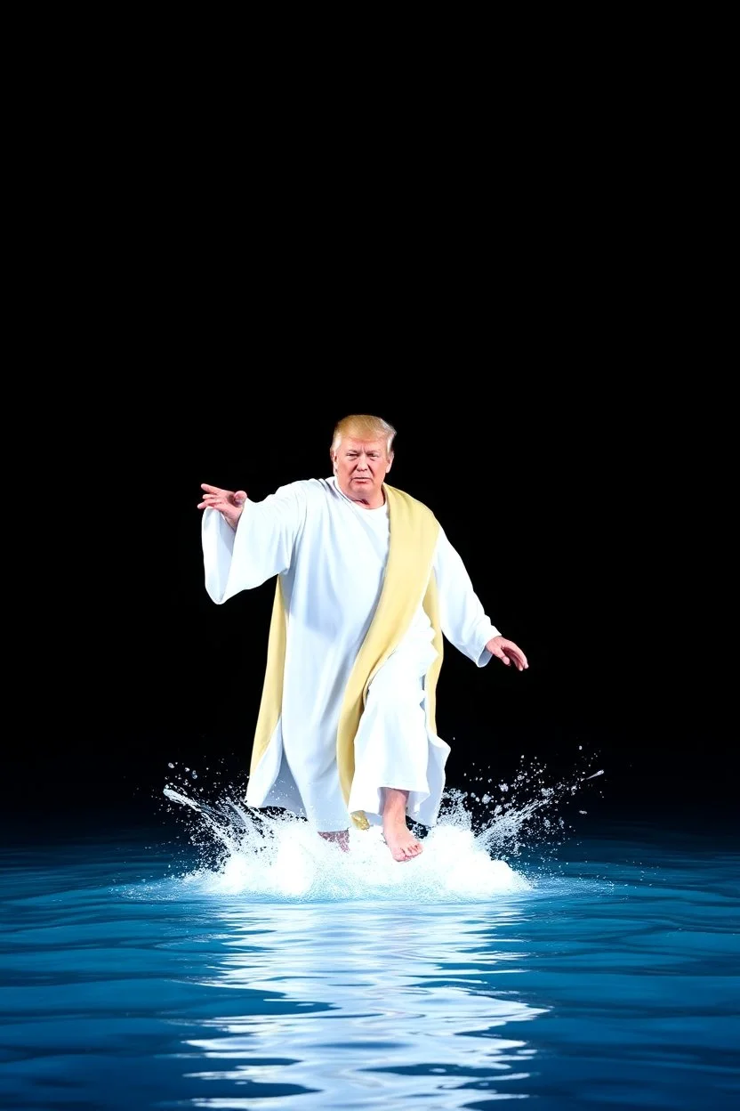 donald trump walking on water like jesus