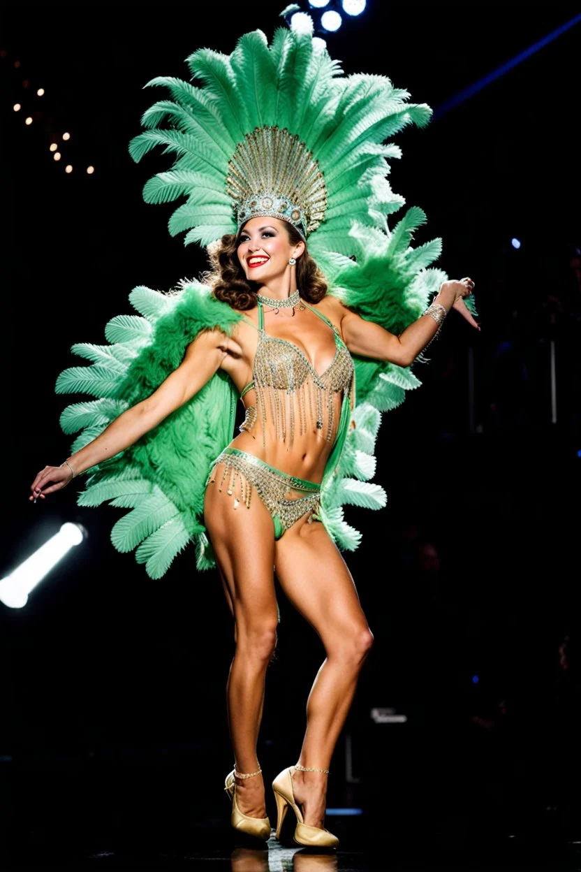 french policeman dressed as a bresilian revue dancer