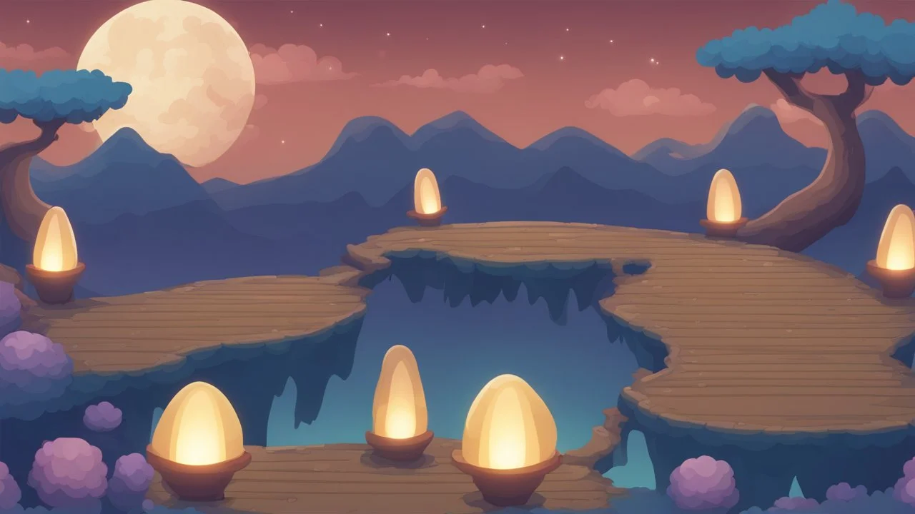 moonlight background for 2d platformer no front side only sky