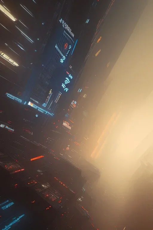 Blade Runner, nostalgic, cold, dark blue, gloomy, heavy fog, 8k photorealistic, cinematic lighting, high details, dramatic, atmosphereric