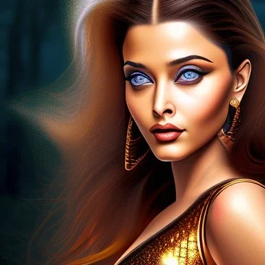 Aishwarya rai , hot goddess, 16k , golden hour, portrait, circuitry , cyber punk