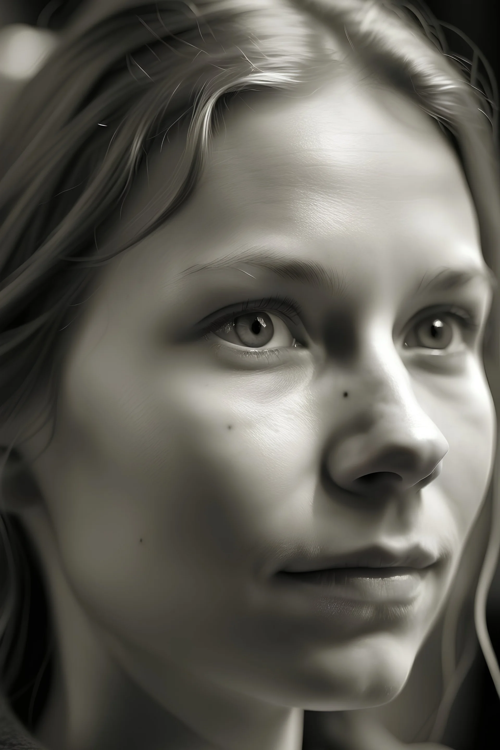 Rostro de mujer en primer plano 3/4