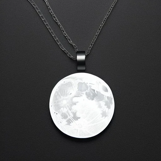 necklace with a simple, elegant design featuring a single, shimmering polyester in moon pendant