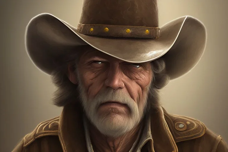 old RUGED cowboy face hat