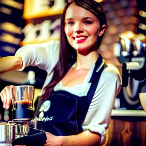 gorgeous female barista