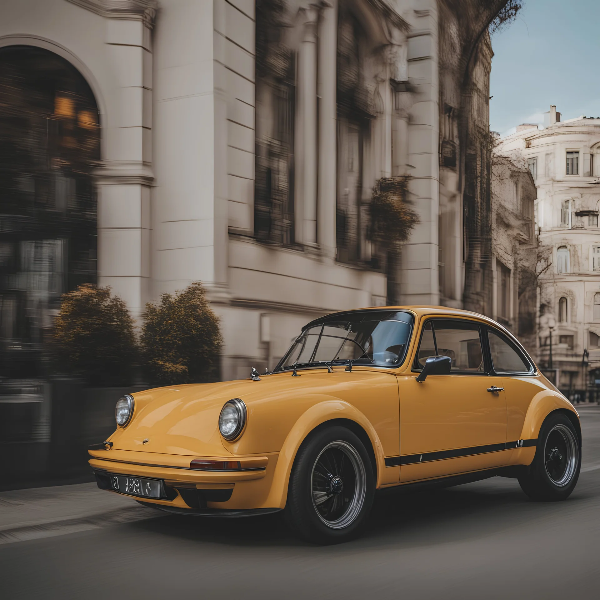 blond beast against the background of the street