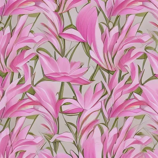 pink lotus, Birds of Paradise Wallpaper, Sample, White & Natural