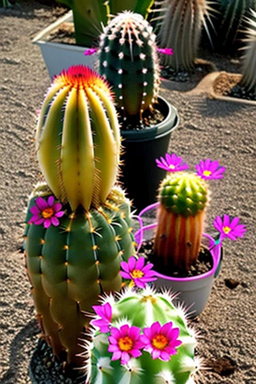 Blossoming cacti