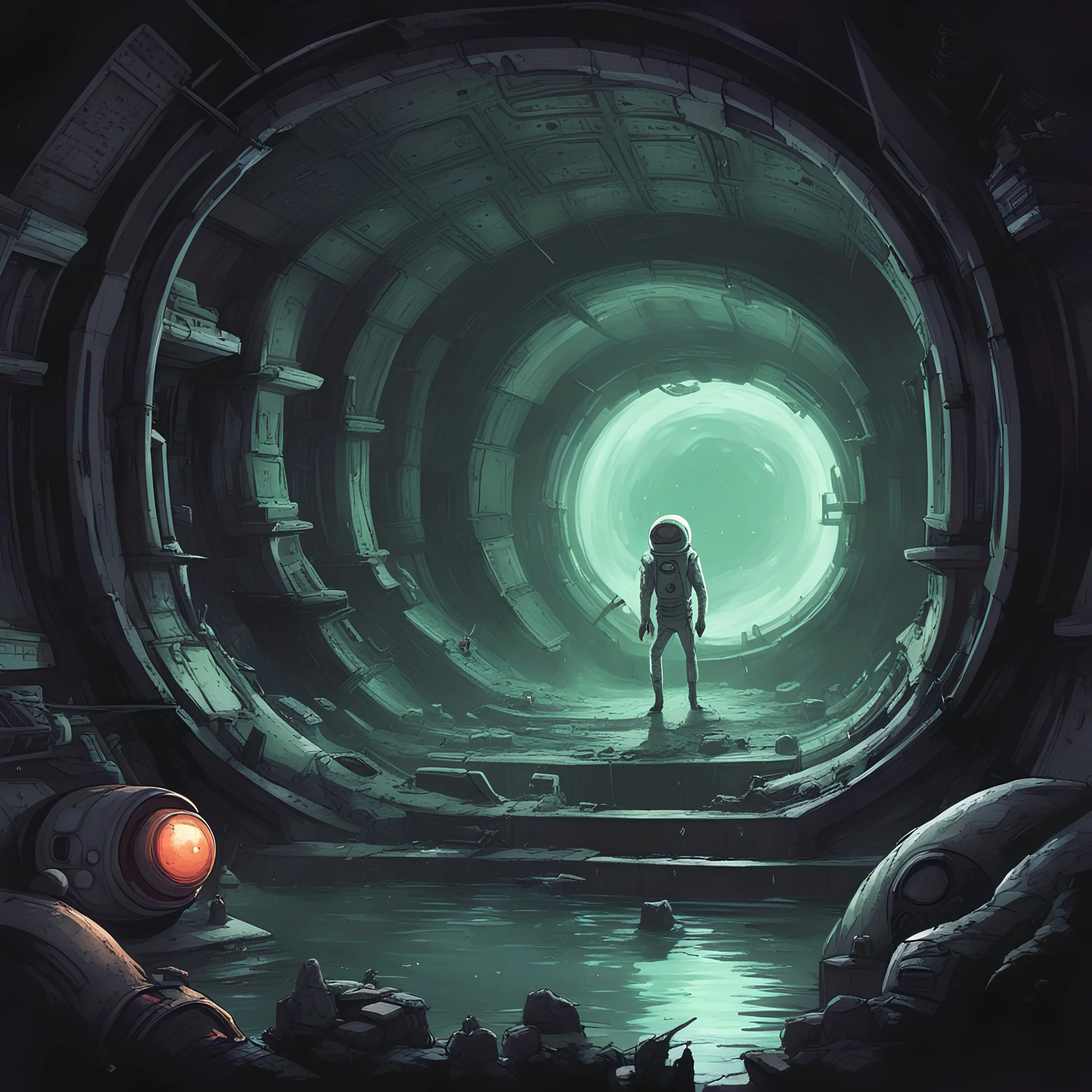 It Came from Beneath the Sewers, in space art style