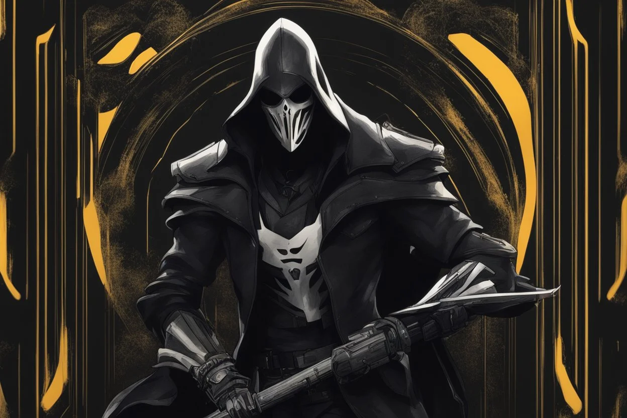 Reaper in 8k nier automata drawing style, venom them, cinematic mood, neon effect, close picture, bones, highly detailed, high details, detailed portrait, masterpiece,ultra detailed, ultra quality