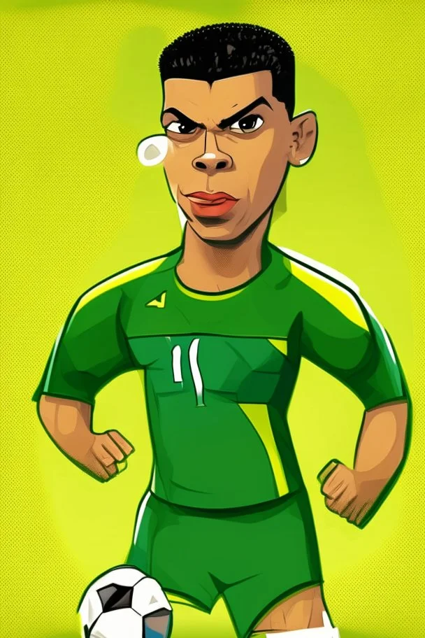 Ronaldo Brazilian football player cartoon 2d