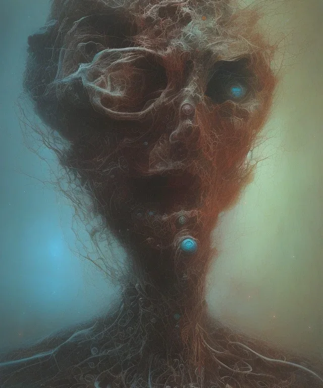 neural network. oil on canvas, beksinski