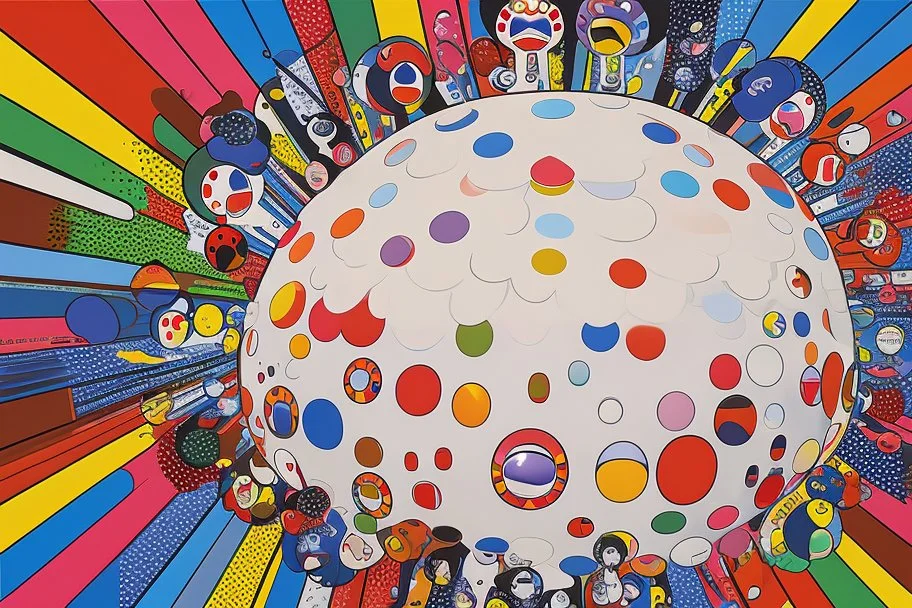 round pop art cloud by Takashi Murakami