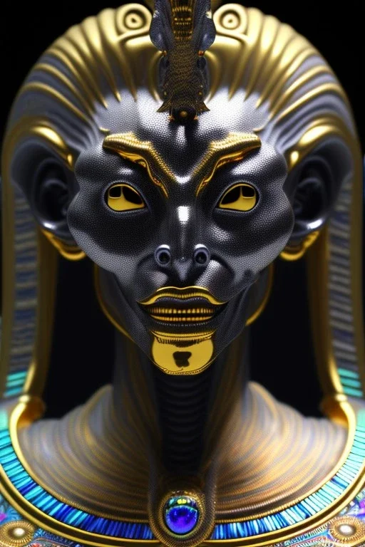 Silver alien, head, wicked, black eyes, blood, 8k, finely detailed, photo realistic, Anunnaki black male African Egyptian alien, cracks in the voodoo head, wicked,Asian turquoise eyes, crown, Elephant, 8k, finely detailed, photo realistic, tiger turquoise skull head gold dragon space alien sun skeleton gold gorilla silver crown silver eyes