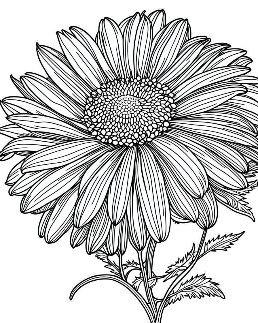 real massive Daisy flower coloring page