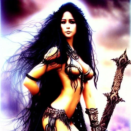 Epic full body picture portrait of busty atletic young beautiful Dejah Thoris Luis Royo styles