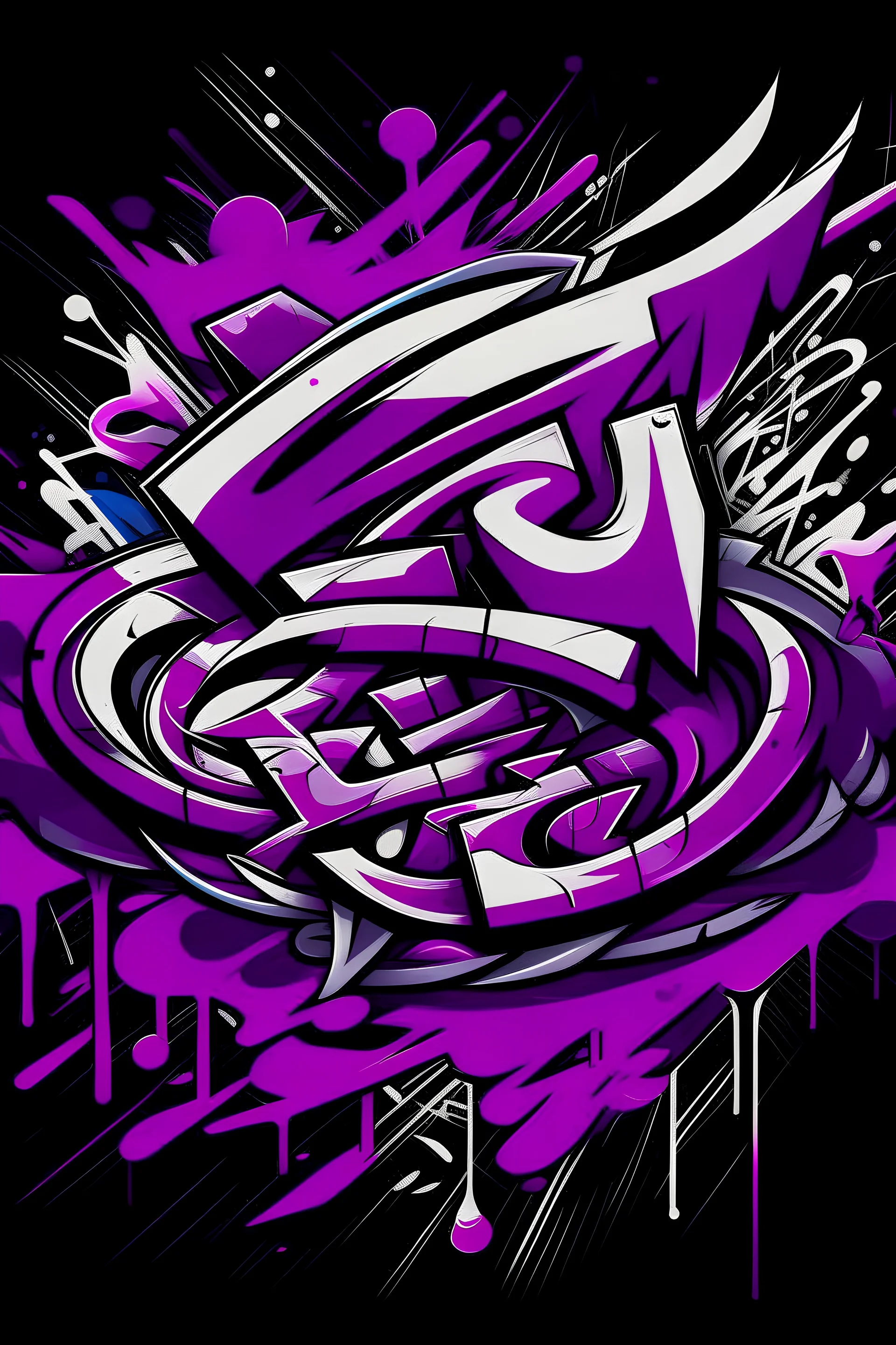 Purple graffiti logo