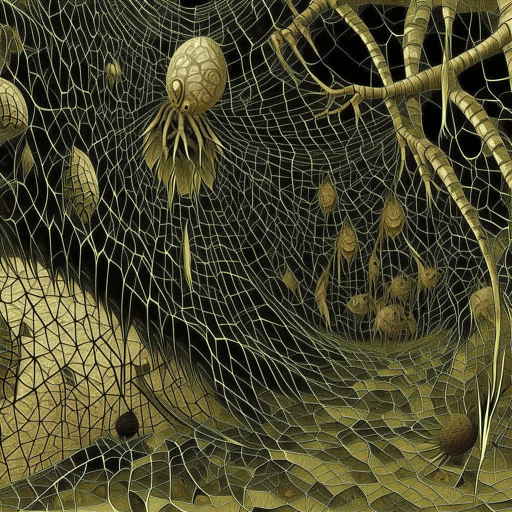 SPIDER WEB Abstract Edward Gorey
