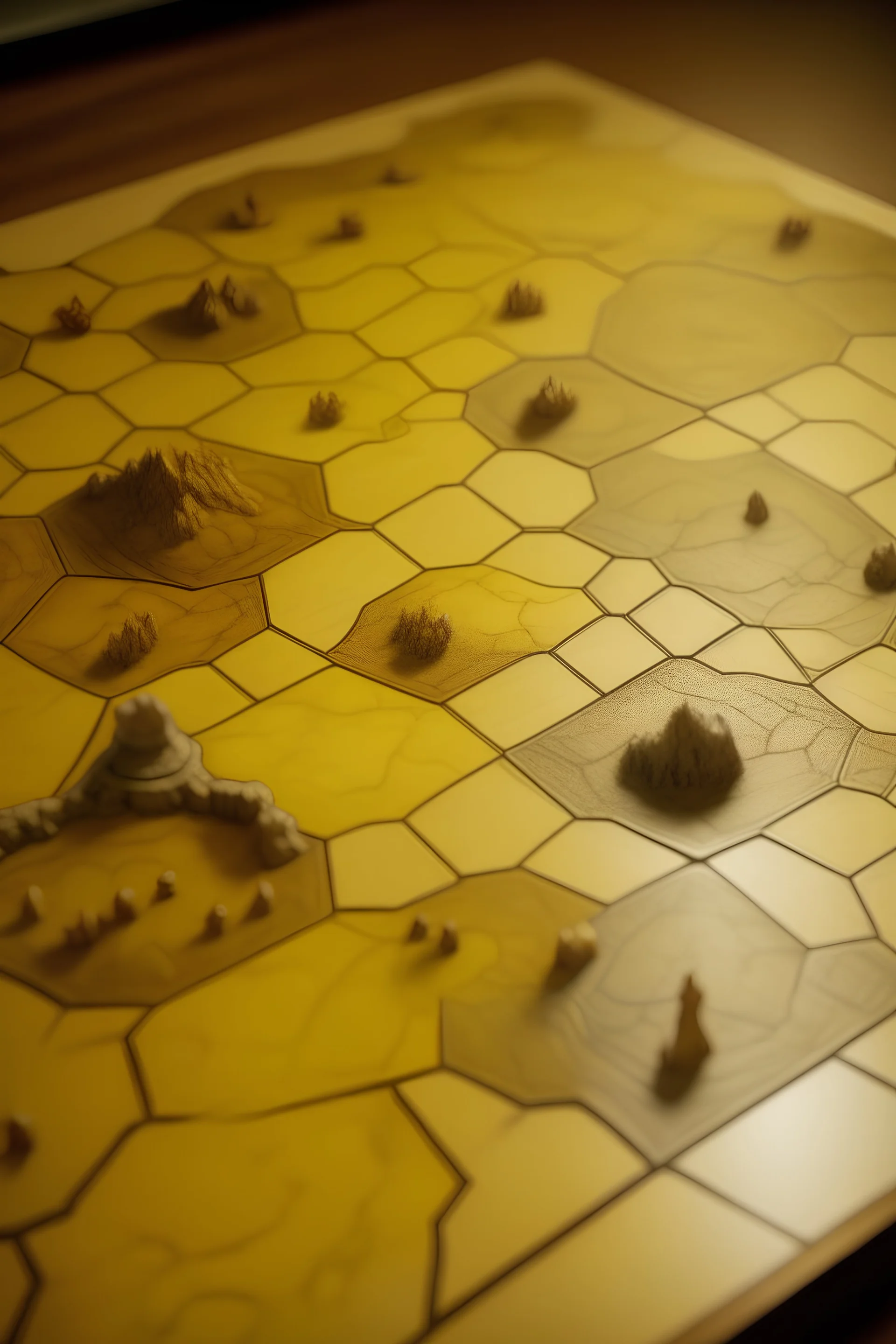 a hexagon map of a fantasy kingdom in old parchment hanging on the wall, bokeh like f/0.8, tilt-shift lens 8k, high detail, smooth render, down-light, unreal engine, prize winning