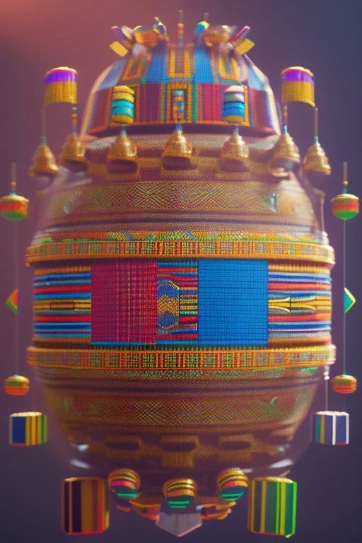 kente scene, thread, embroidery, octane render, high detail