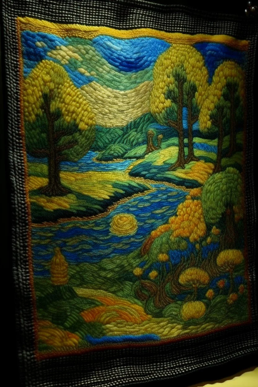 tapestry by in frame van Gogh.