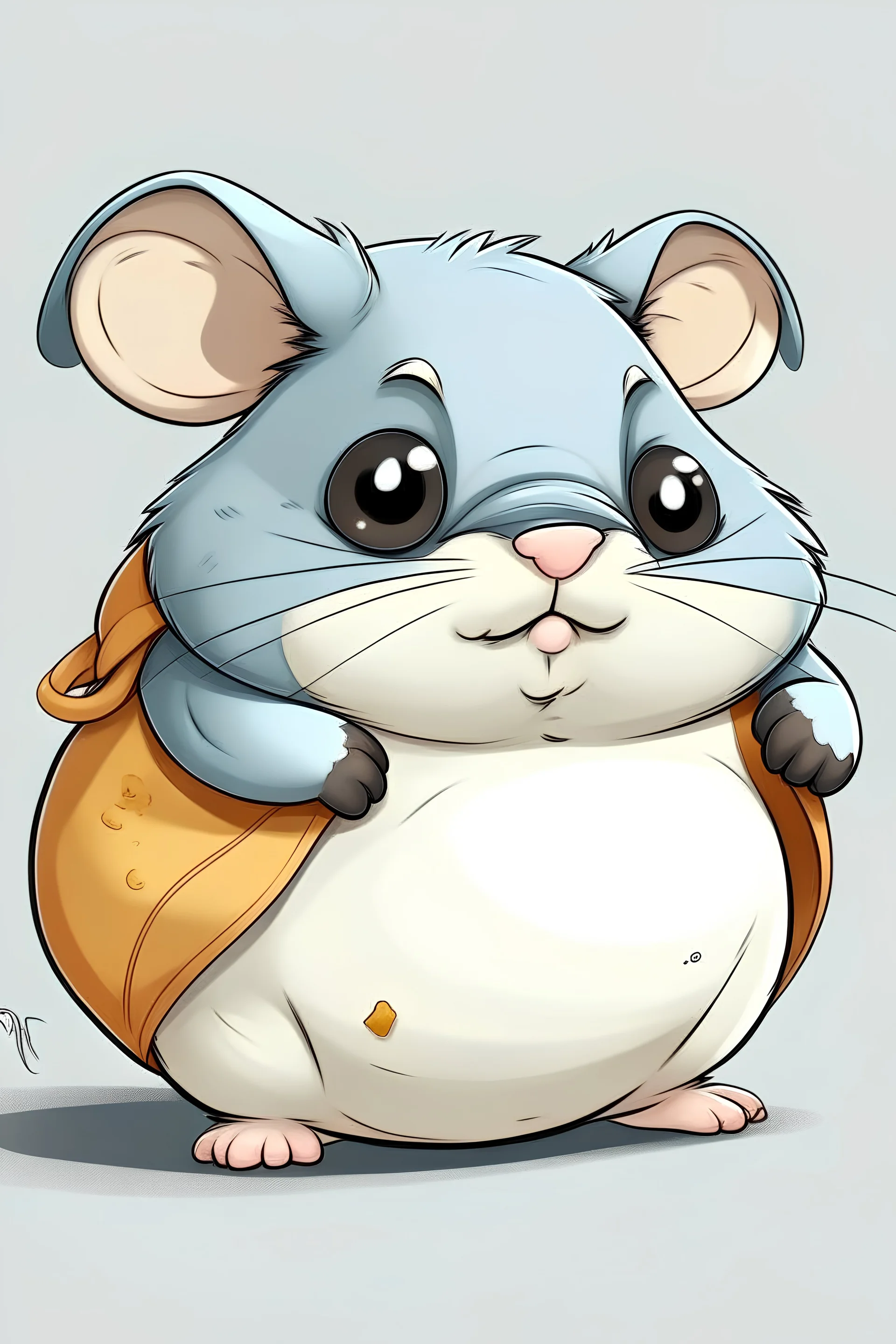 dikke muis met luier aan