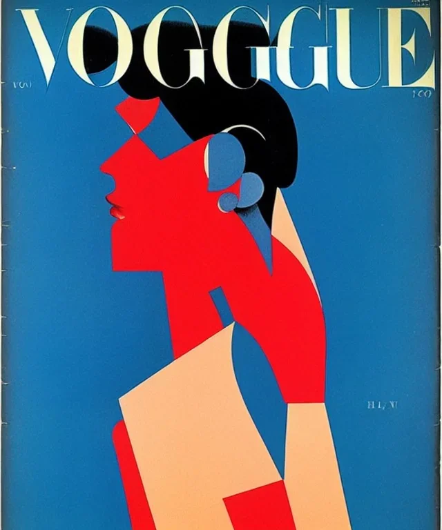 Front Cover of Vogue. Art by "Eduardo García Benito" "Benito". Striking covers in which he combined geometry with color contrasts in an impressive way. End of the roaring twenties of the twentieth century.