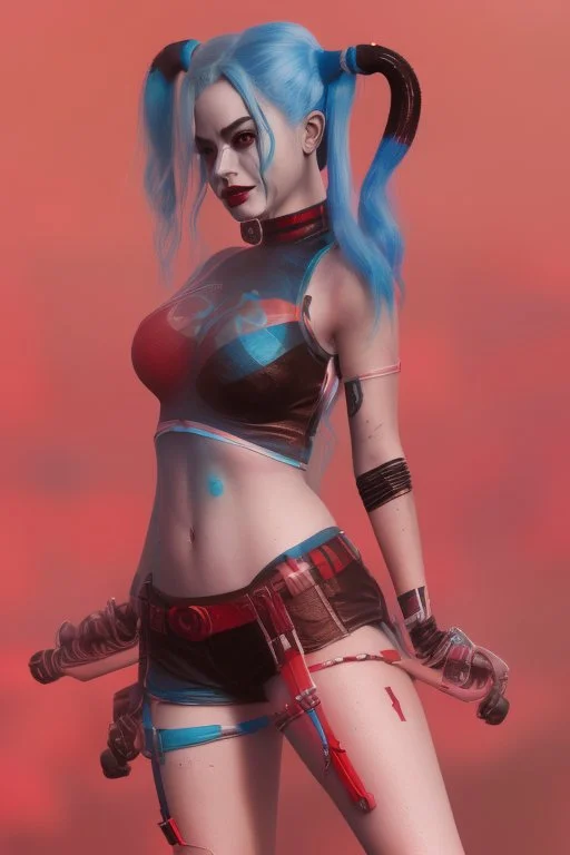 Harley Quinn, high delicate defined details, beautiful, atmospheric, matte, 3 d 8 k octane rendered, sharp focus, illustration, high detail, ultra realistic, highly saturated colors